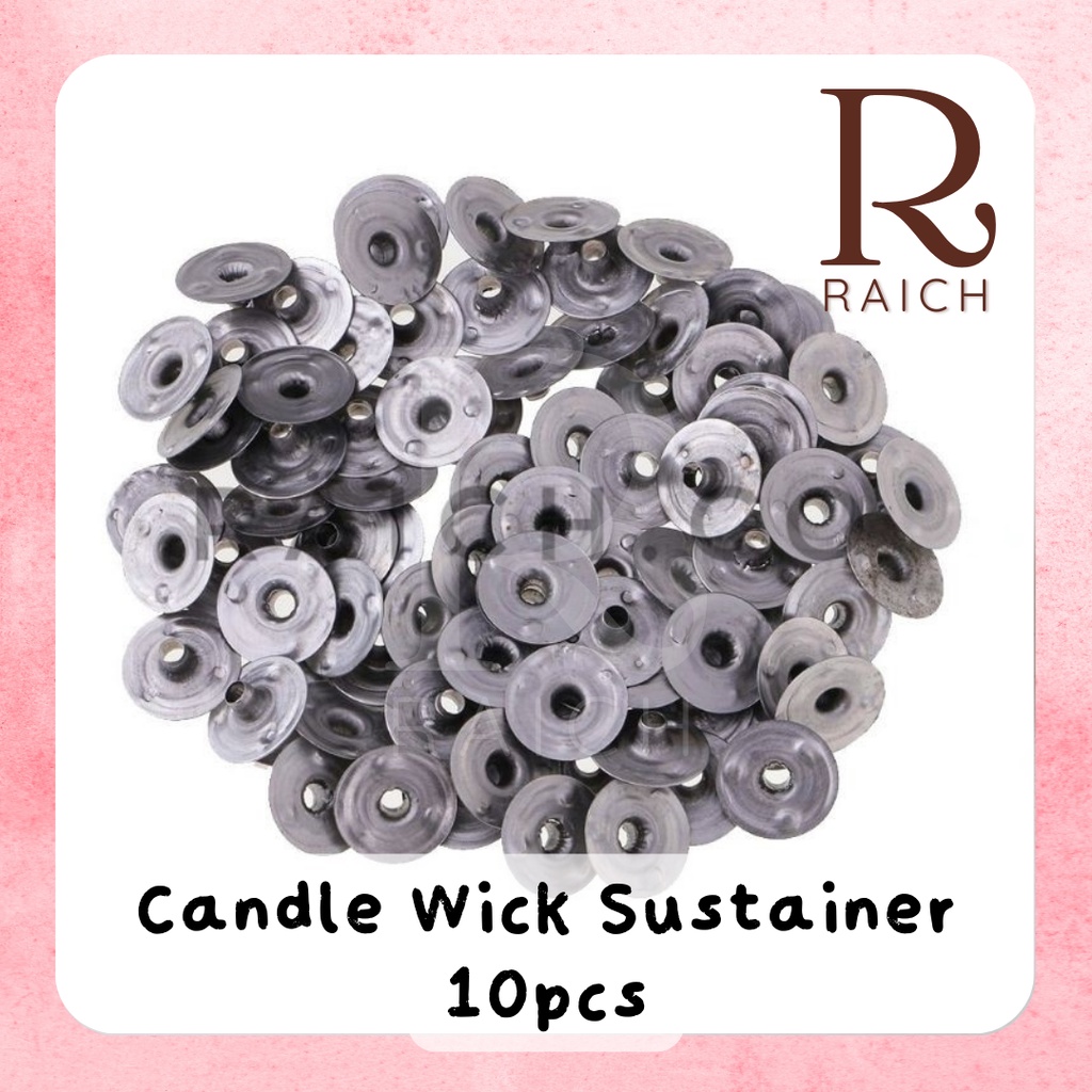 10pcs Cotton Candle Wick Sustainer Tab - 12.5x2.5mm &amp; 14x3mm Dudukan Sumbu Lilin Katun