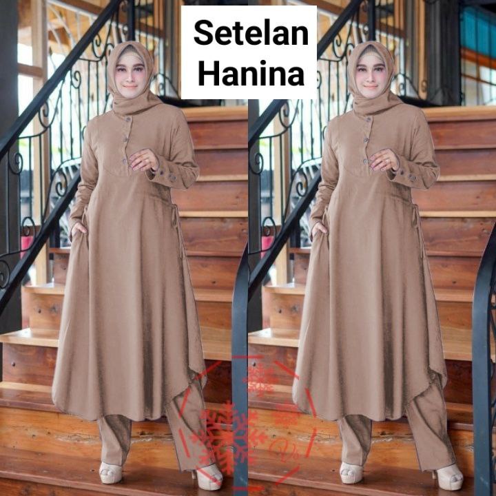 GAMIS HANINA FASHION WANITA TERLARIS / PAKAIAN MUSLIM TERBARU / SETELAN KEKINIAN / PESTA