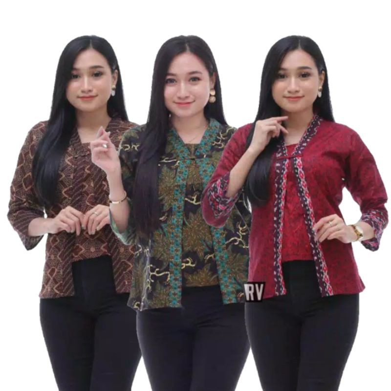Baju Batik Wanita Atasan Blus Pekalongan Murah Terbaru Modern Seragam Resepsi Kantor Kerja / 5