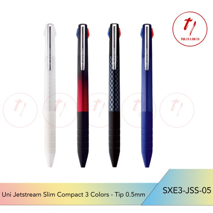 

(BISA COD) Uni Jetstream Slim Compact 3 Colors Multipen 0.5 mm SXE3-JSS-05 - Putih