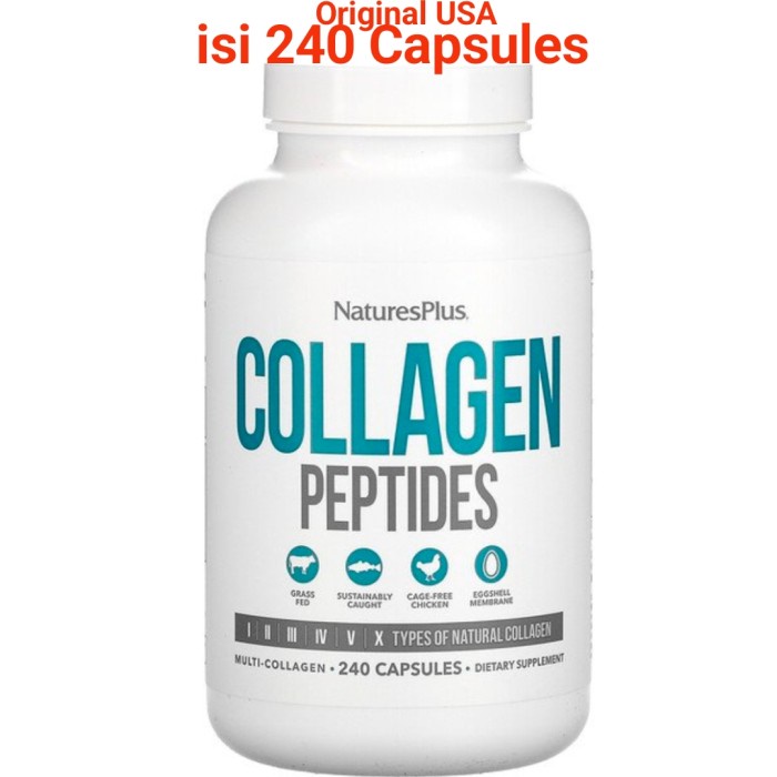 {cantikstore} Natures Plus Collagen Peptides Multi Collagen 90 Caps - 240 Capsules Berkualitas