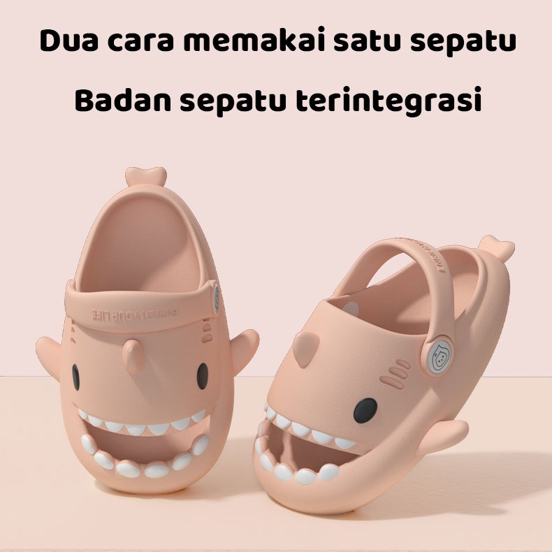 Sandal Anak Anak Bahan EVA Aneka Warna Motif Desain Asli Hiu Stereo 3D  Sandal Baby Shark Sandal Hiu Sandal Anak