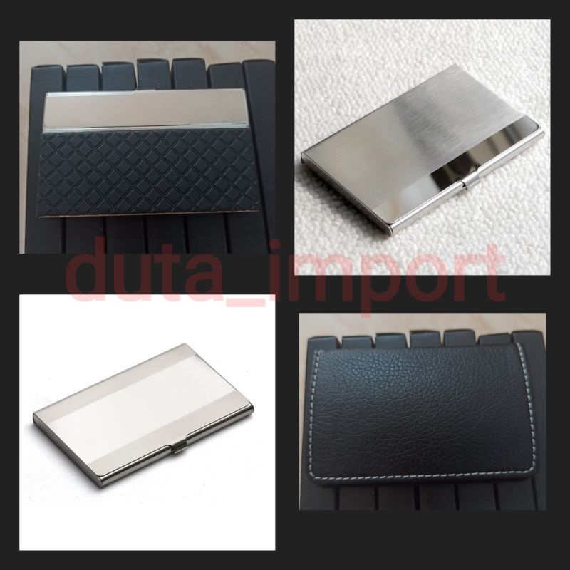 Kotak Kartu Nama mirror stainless/kulit beragam motif /ID Card Box holders/dompet kartu