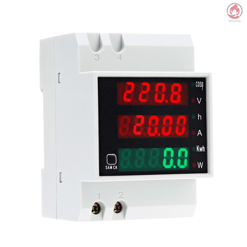 POWER Voltmeter Ammeter Digital Multifungsi Ac80-300V 100a Din Rail