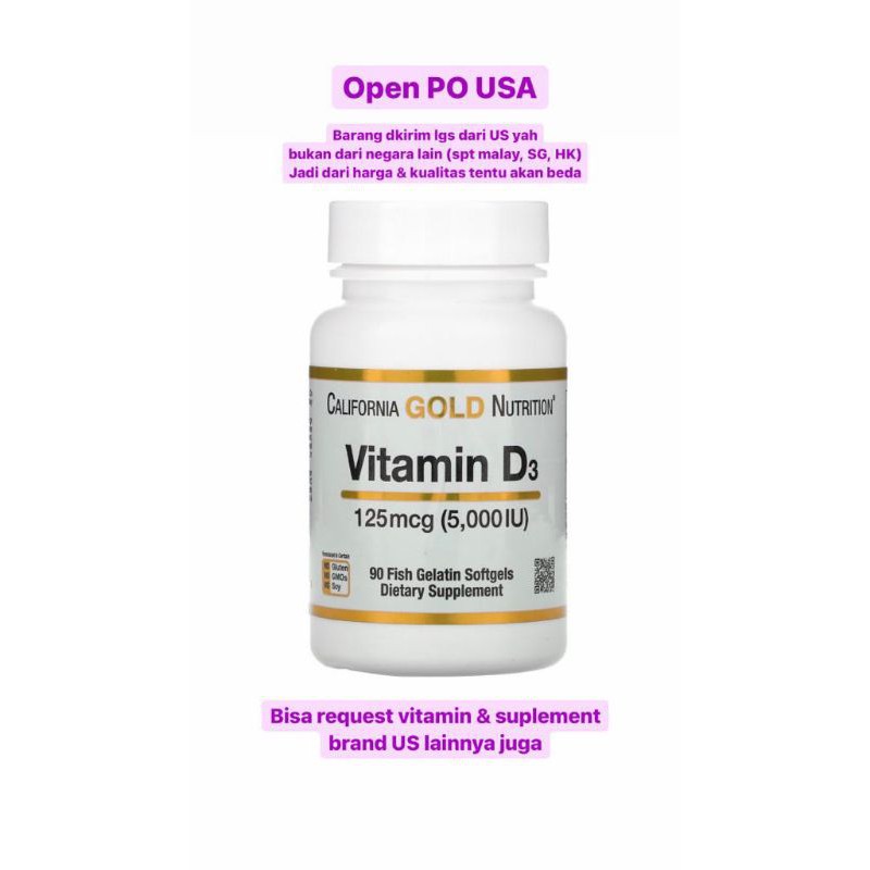 CALIFORNIA GOLD VITAMIN D3 2000IU / VITAMIN D3 5000IU ORIGINAL