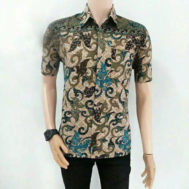 Bswart Batik Hrb026 Hem Combinasi Pekalongan M L Xl Batik Pria Murah Modern Grosir