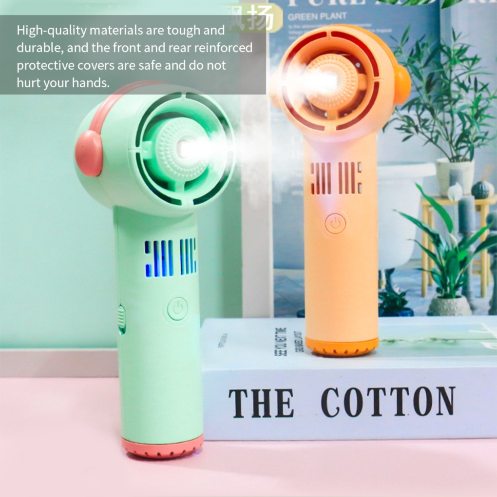 [huite]Mini Fan Handheld Outdoor Leafless Mist Sprayer USB Electric Fan for Travel Office Home