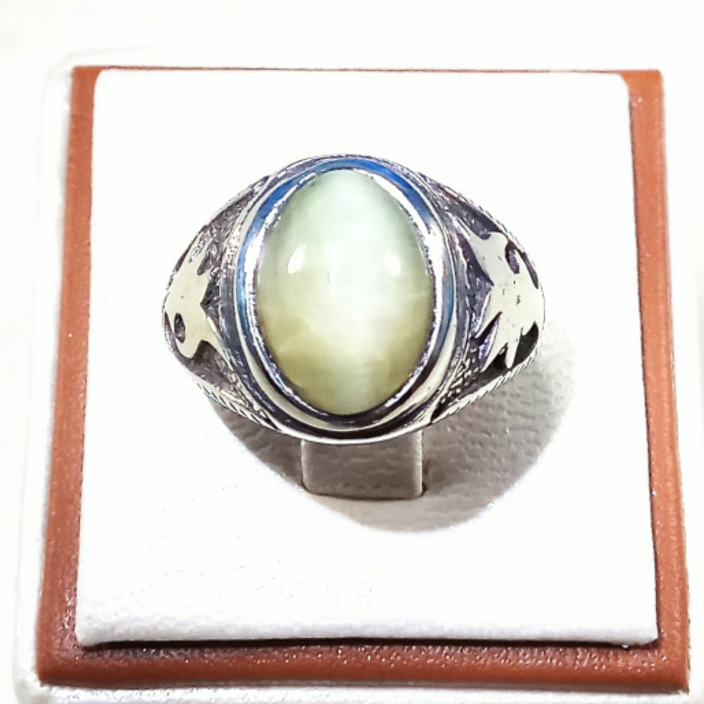 CINCIN BATU AKIK NATURAL PANDAN HIJAU KANTORAN SIZE TERMURAH