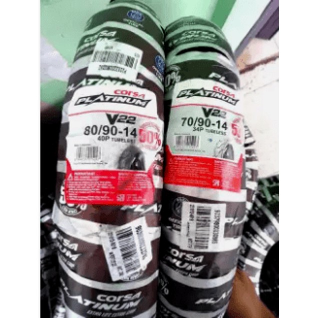 PAKET BAN TUBLES MATIC CORSA V22  70/90 + 80/90.14 BAN BARU 100% ORIGINAL GRATIS PENTIL,FOR ALL MATIC