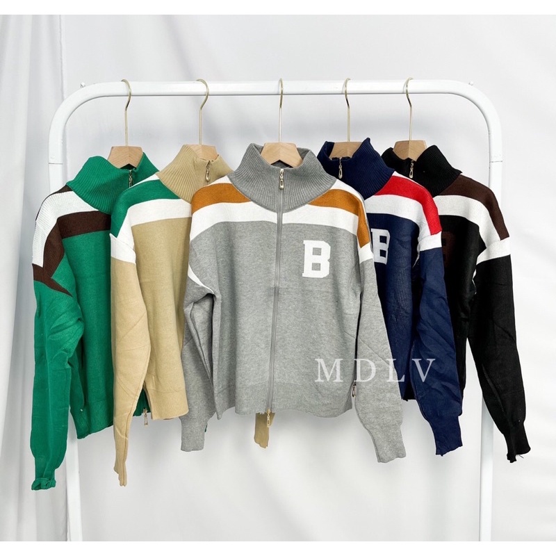 MDLV ~ A397 B Knitted Jacket Premium Jaket Baseball Look Knit Import Fashion Import