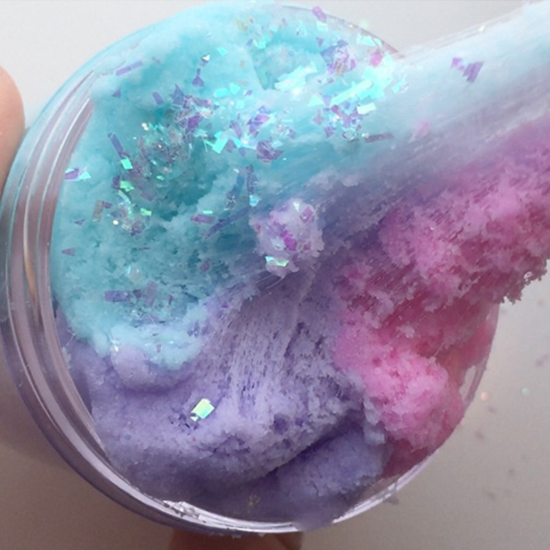 Mary Hand Squeeze Colorful Fluffy Slime Dempul Mainan Lubang Angin Miniatur Novelty Mainan Cowok Cewek Hadiah Paskah Slime Telur Mainan Clay