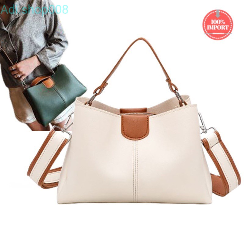 Tas Wanita Cantik Import Modis Terbaru Bahan Kulit Sintetis Warna Putih - BTH8088