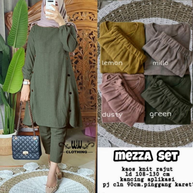 MEZZA SET ORI W&amp;W | Setelan Wanita Knit Rajut