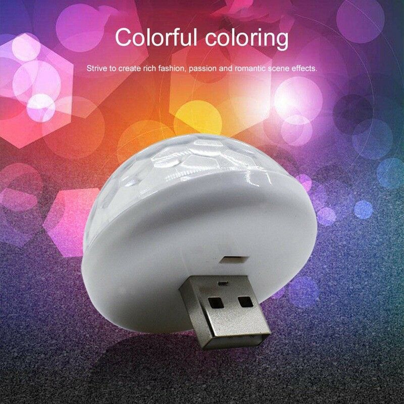 Car USB Ambient Light / Mini Colorful  DJ RGB Music Sound Control Car Light / USB Interface Holiday Party Atmosphere Interior Dome Trunk Lamp