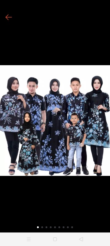 Batik Couple Keluarga Sania Ruffle Ori Ndoro Jowi Dnt Motif Cibulan Biru