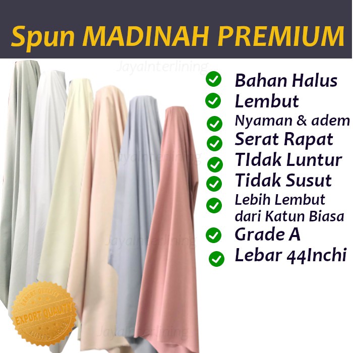 Kain Polos Spun Madinah PREMIUM Lebar 115CM