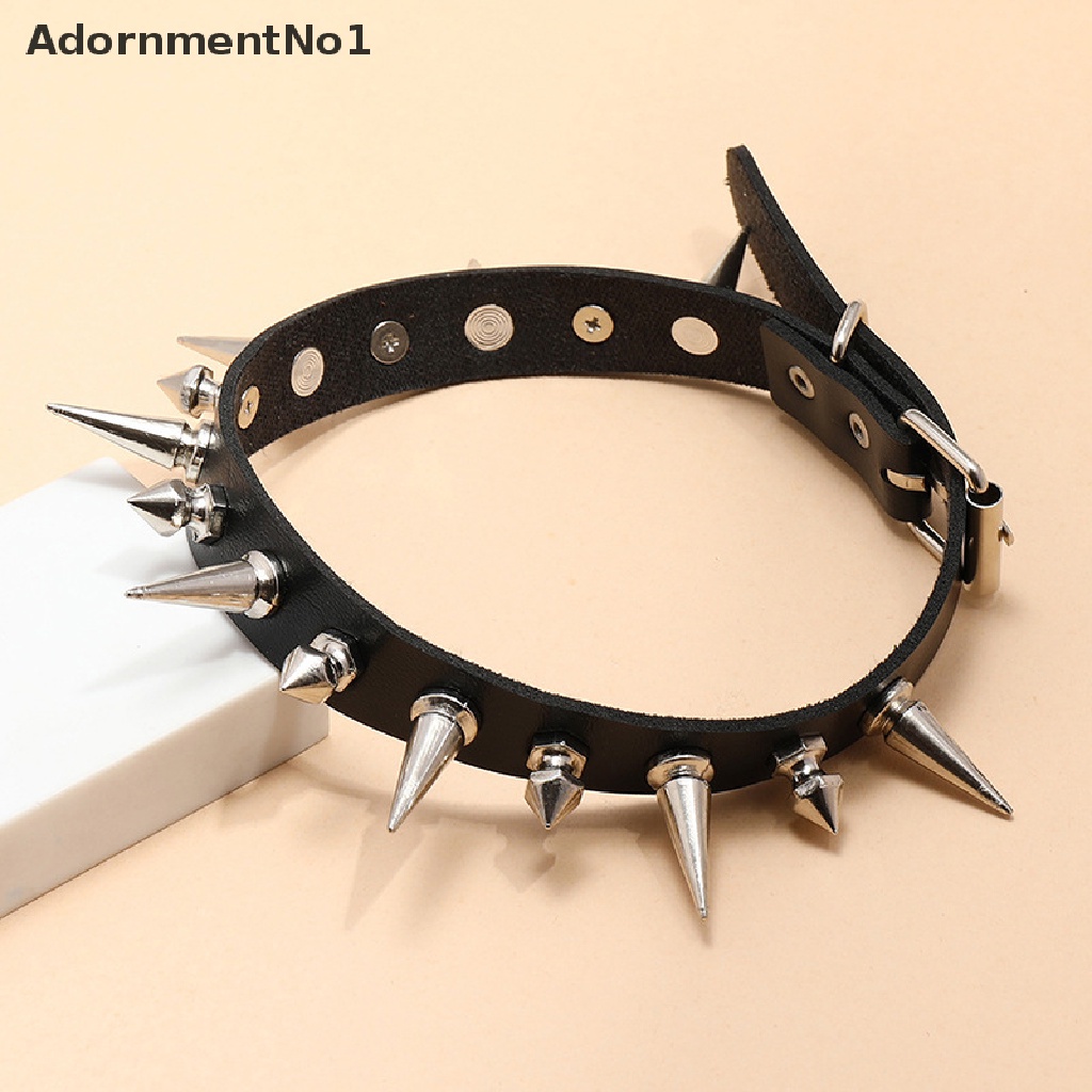 (AdornmentNo1) Kalung Choker Bahan Kulit Imitasi Model Punk / Gothik Untuk Wanita