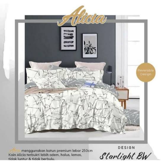 KAIN SPREI METERAN KATUN CVC MOTIF STARLIGHT