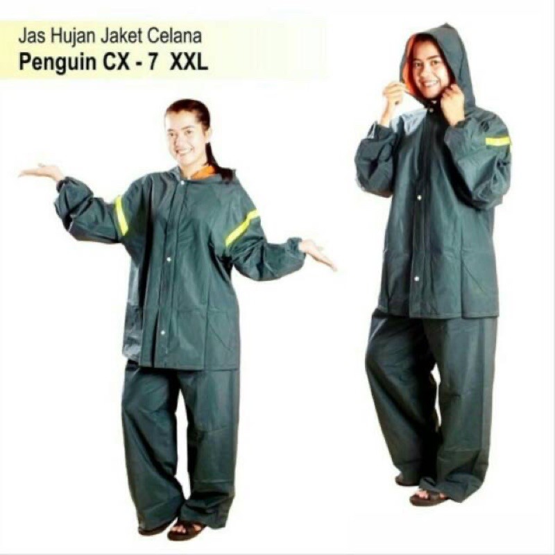 Jas Hujan PENGUIN CX7 Stelan XXL CX 7 Tebal CX-7 PENGUINS 333 Jaket Celana PINGUIN Rambo Setelan PINGUINS