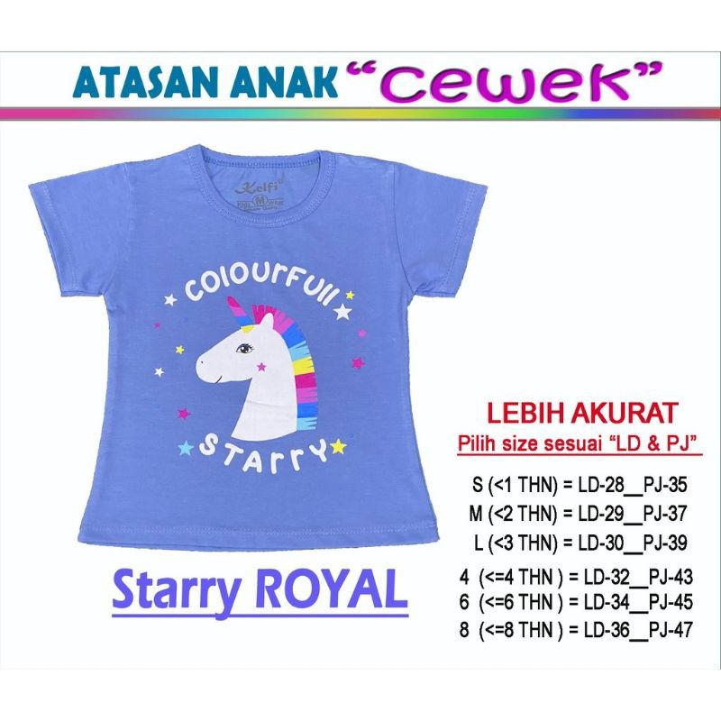 BAJU ANAK PEREMPUAN / KAOS ANAK PEREMPUAN KELFI 0-8TH/STARRY EDITION