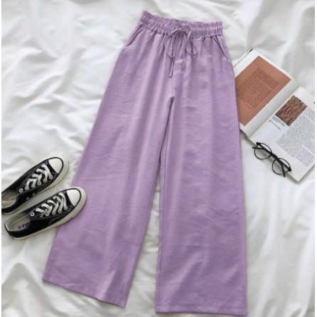 [ARFA STYLE] Kulot Rami - Celana Bahan JUMBO MURAH - Warna Lilac - COD-Lilac