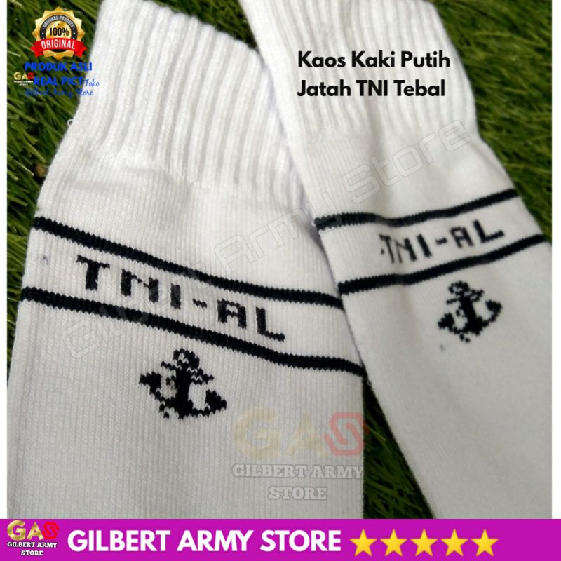 Grosir Kaos Kaki Jatah Tni Al Putih Olahraga Hitam Pdl Tebal Asli Original Premium GILBERT ARMY STORE Cotton Murah Terbaru