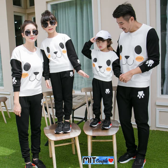 COUPLE FAMILY LP PANDA 2 ANAK KAOS COUPLE BAJU PASANGAN CEWEK COWOK SEPASANG