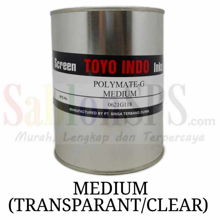 

Hot Sale Tinta Toyo Polymate Medium Tinta Sablon Plastik 1Kg Diskon