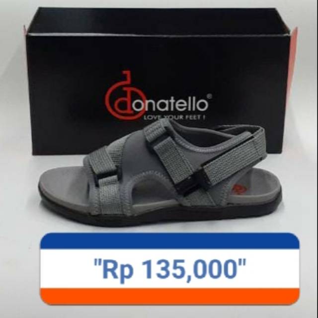 SANDAL ANAK LAKI-LAKI FLAT DONATELLO 
FW 120302 ABU DAN HITAM  TERMURAH