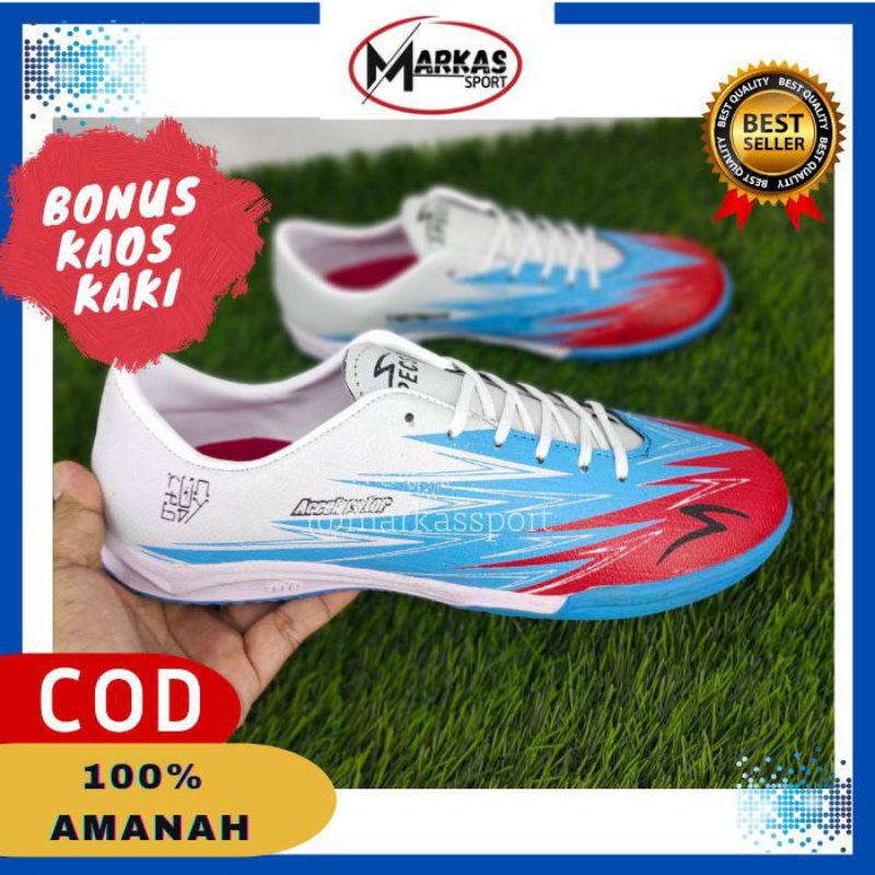 Sepatu Futsal Specs Lightspeed Accelerator Baricada ultra merah biru putih