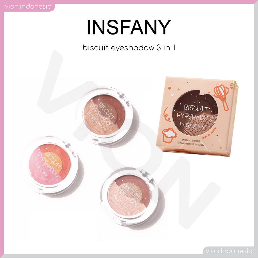 INSFANY Biscuit 3 In 1 Glitter Eyeshadow Biskuit Original IN002