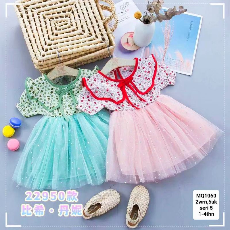 [0-5th] DRESS TUTU ANAK GAUN PESTA SMOKE IMPORT / DRESS SMOKE TILE ANAK IMUT MOTIF POLKADOT DRESS TUTU ANAK IMPORT PREMIUM KERUT SMOKE SABRINA / DRESS PESTA ANAK SABRINA TUTU