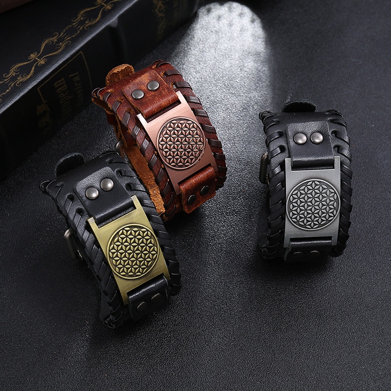 Men's Fashion Vintage Leather Bracelets Viking Jewelry Accessories