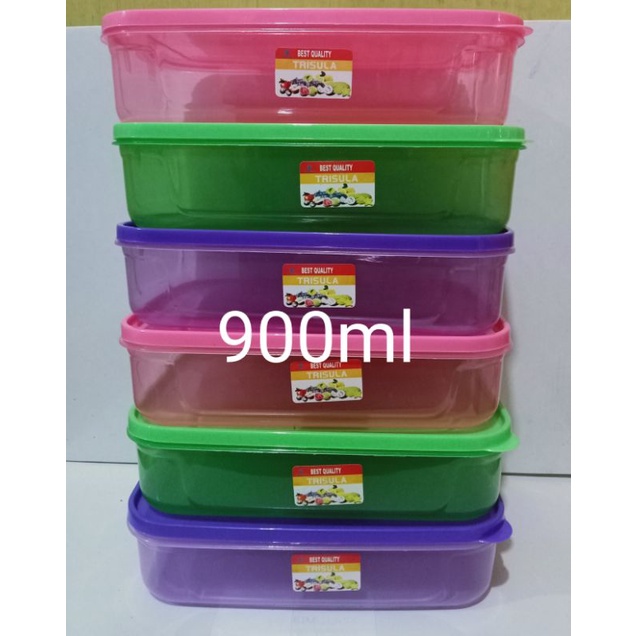 Toples Segi / kotak Plastik 900ml