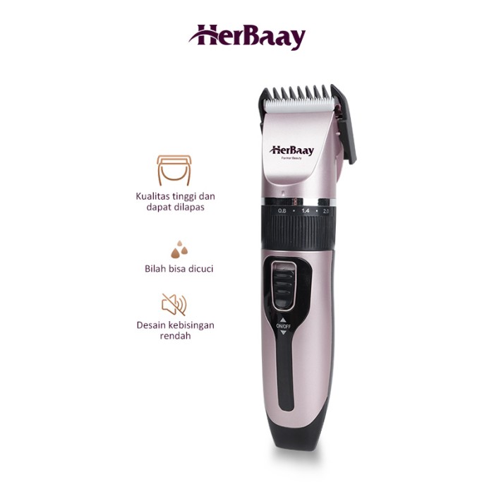 MURAH Gunting rambut Listrik Alat cukur rambut charger - Merah Muda