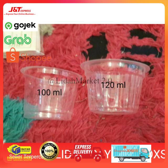 Cup Puding + tutup - mika puding 120ml gelombang dan cup puding - mika puding 100ml wadah puding