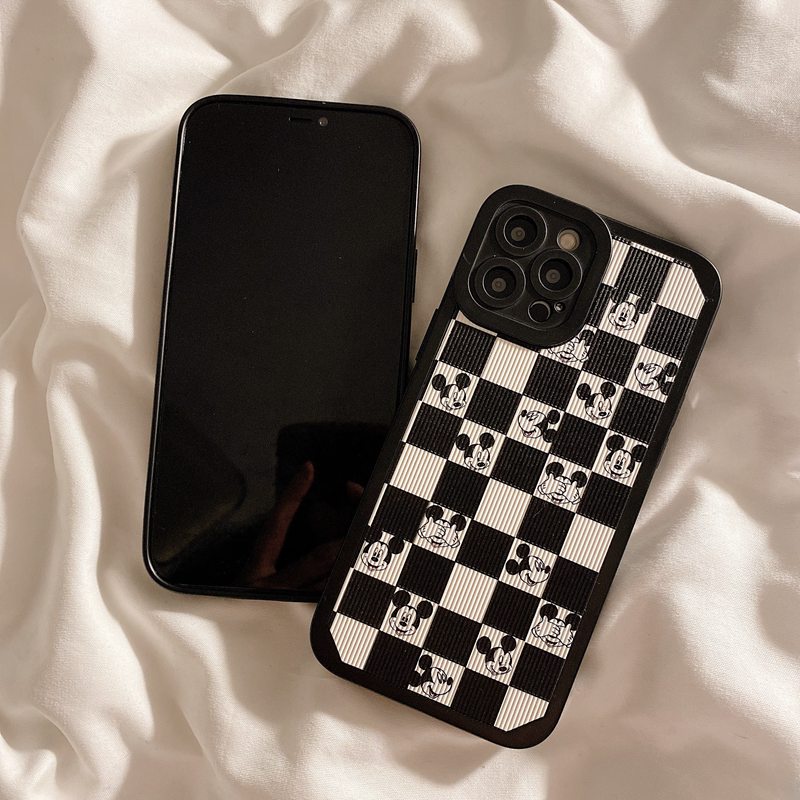 Angel Eyes Mickey Lattice Soft Case iP iPhone 7 8 + Plus X XR SE 2020 XS Max 11 12 13 Pro Max Casing Xiaomi Redmi Note 8 Pro