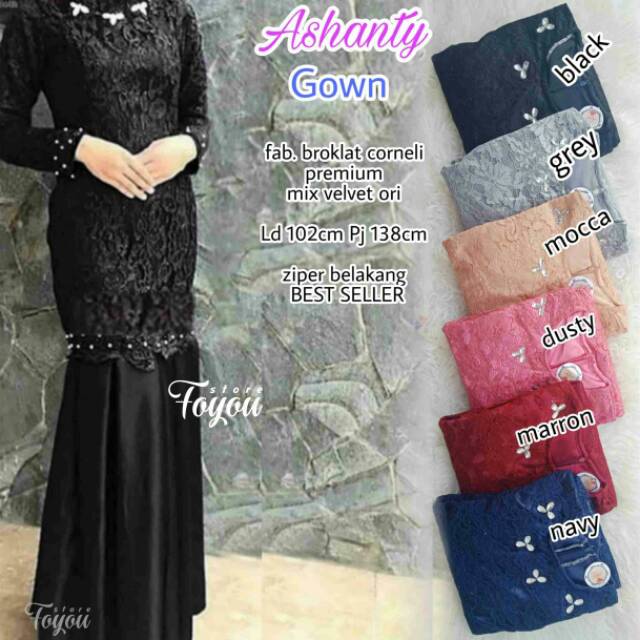 DRESS GAMIS MAXY // ASHANTY GOWN // BROKLAT CORNELI MIX VELVET