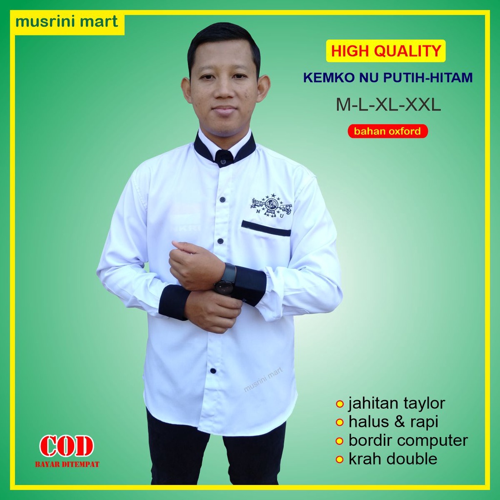 Baju nu Koko Nu Baju Santri Putih Kemko Nu High quality Jahitan Taylor Rapi Halus Baju Muslim Pria A