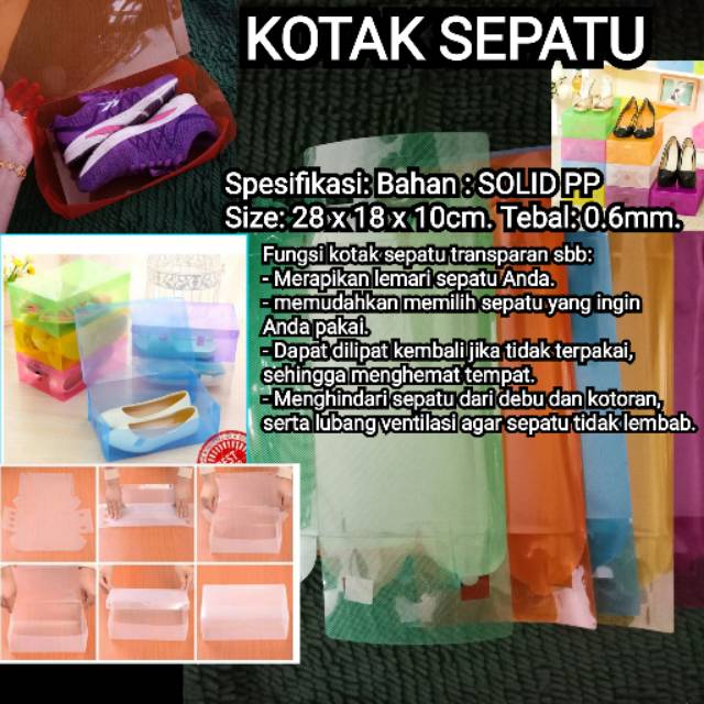 Kotak sepatu transparan / box sepatu / mika sepatu
