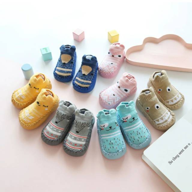 Pattern Moccasins Sepatu Bayi Prewalker Kaos Kaki Anak Import