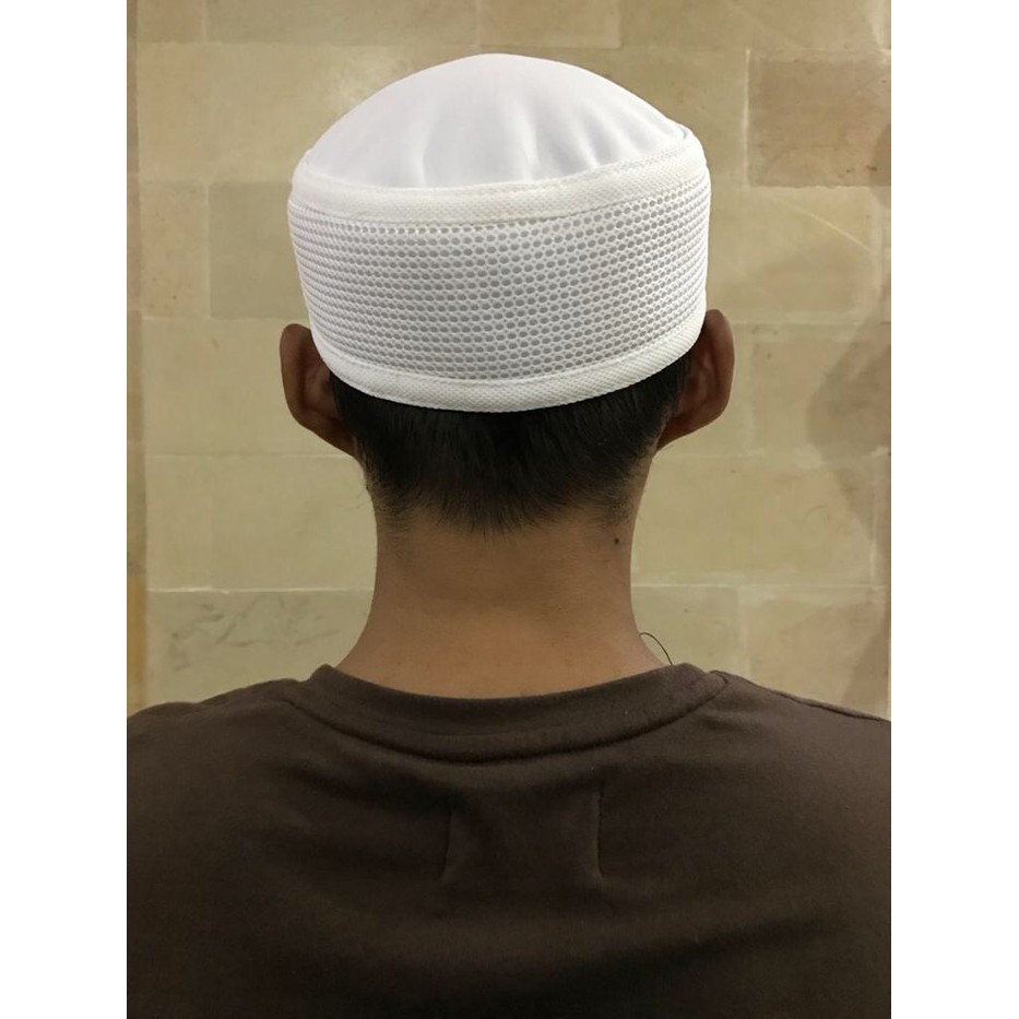 TERMURAAH peci kopiah taliban kaos-taliban kain katun putih perlengkapan sholat .