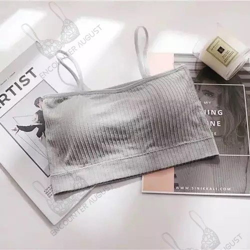Sakura Tank Top Bra Perempuan Pakaian Dalam Wanita Pakaian Olahraga 346-Gray