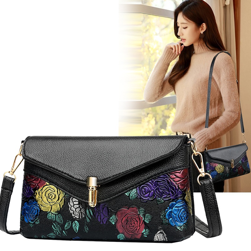 Tas Selempang Wanita Motif Bunga Sling Bag Cewek Fashion Korea Kasual Azgalery T194