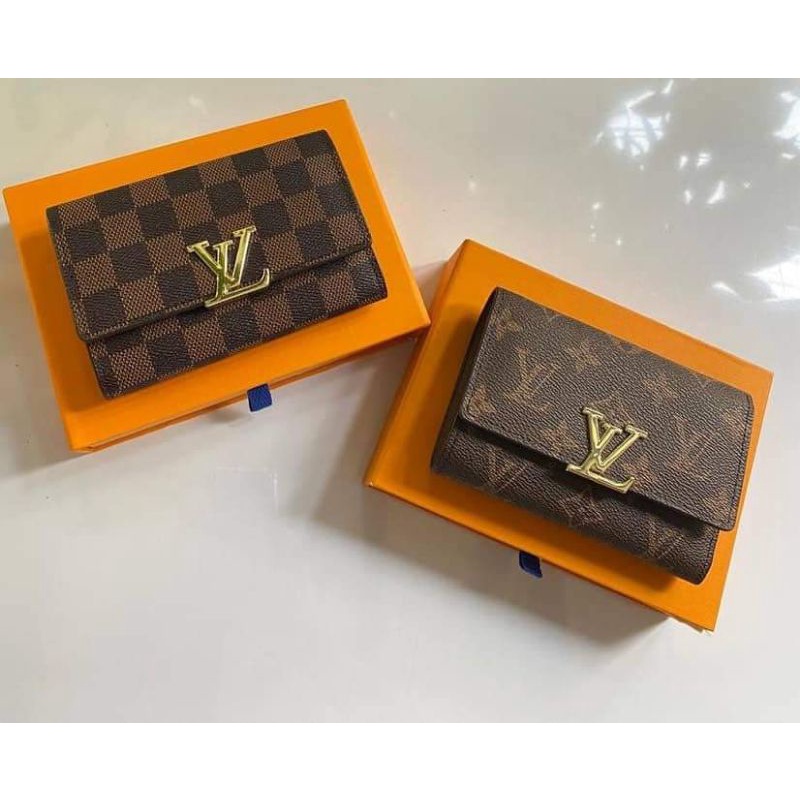 NEW ITEM dompet lv capucines lipat behel free box / dompet kartu / dompet uang