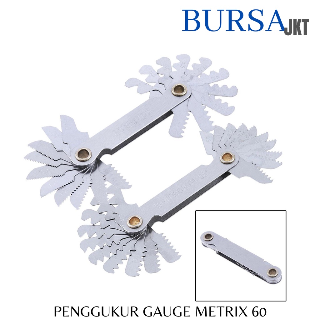 PENGUKUR ULIR BULIT BAUT MAL DRAT METRIX INCH WITHWORTH LEBIH AKURAT 55&amp;60 DERAJAT