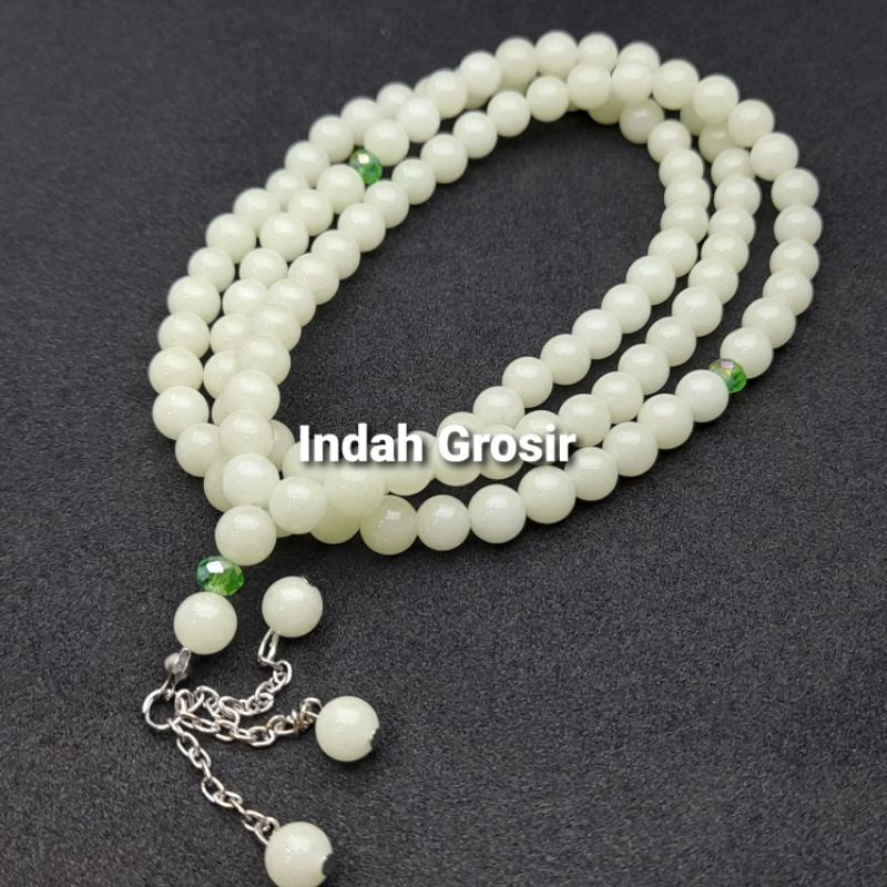 TASBIH BATU POSPOR HIJAU 8MM 108BUTIR NATURAL