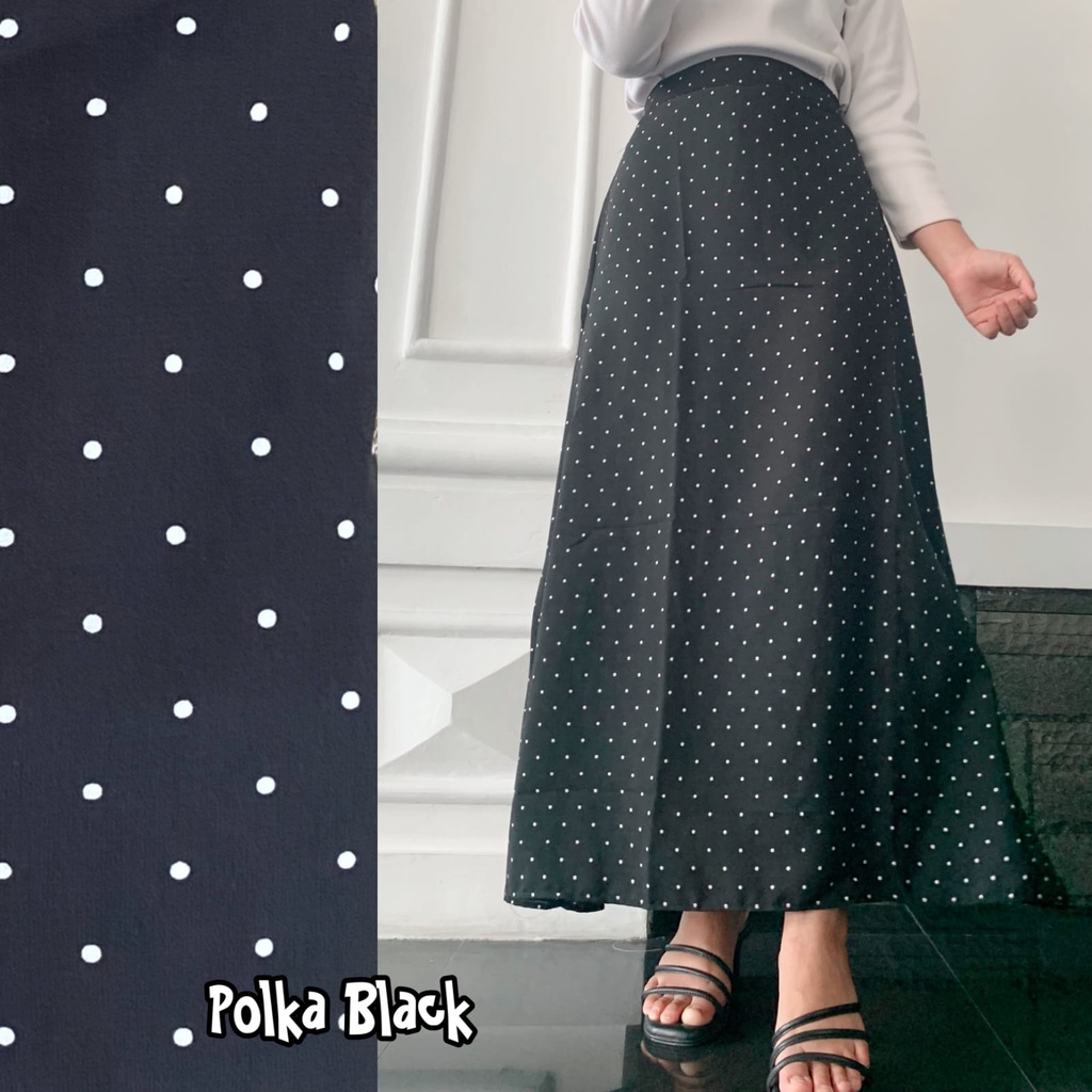 grosir_solo || ROK POLKA  / POLKA SKIRT / ROK PANJANG WANITA MOTIF