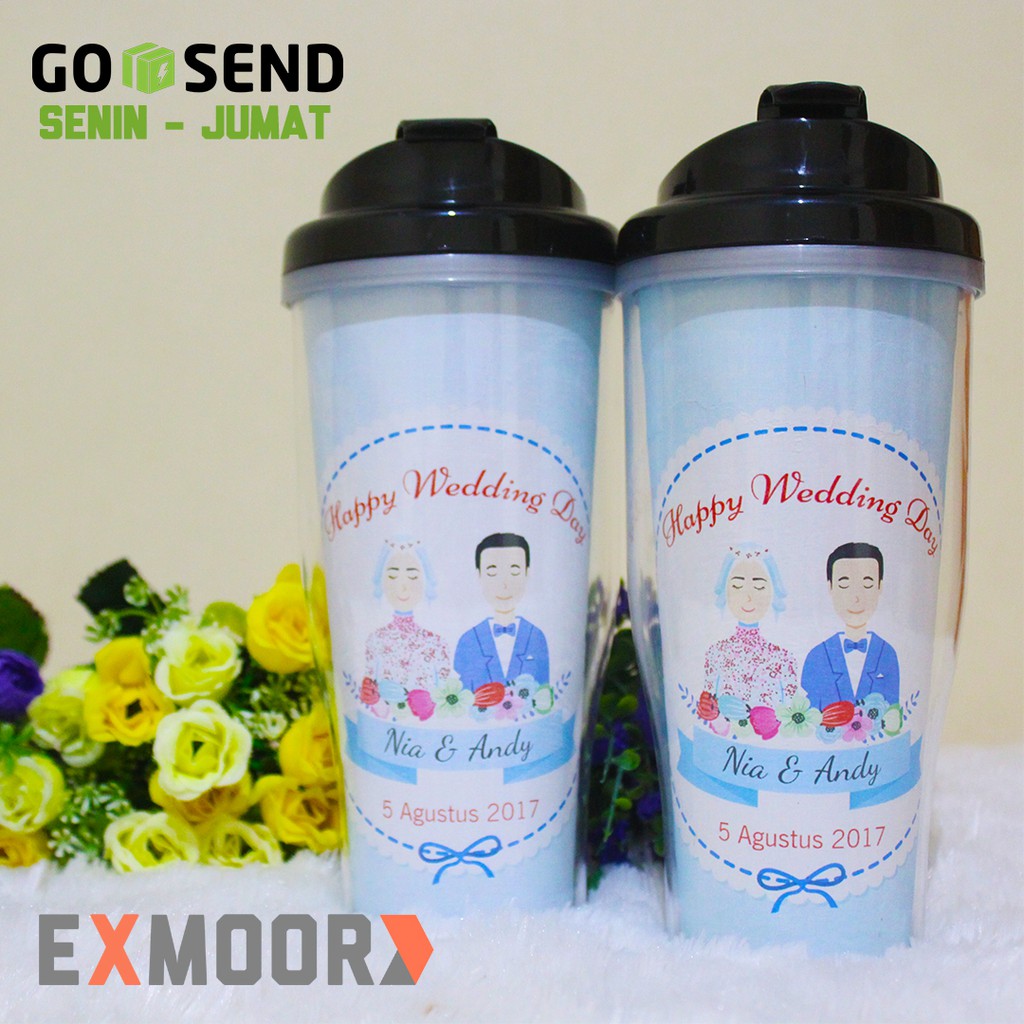 Tumbler Couple Pengantin Hijab Kado Pernikahan