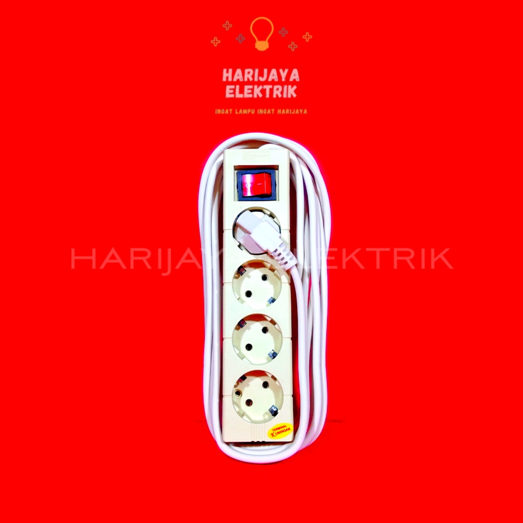 STARLUX STOP KONTAK 4 LUBANG + KABEL TERMINAL COLOKAN LISTRIK + SAKLAR